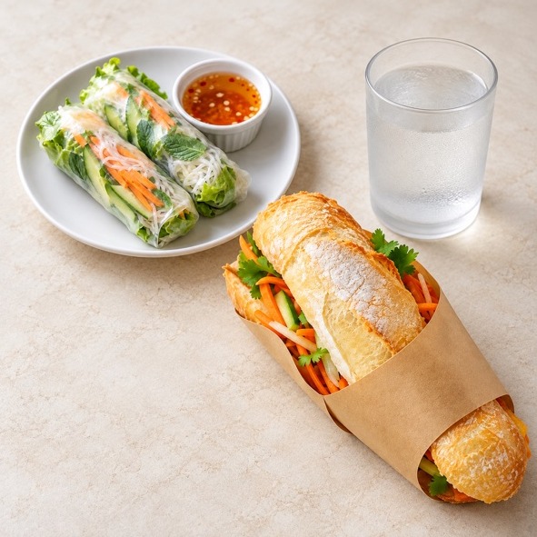 BANH MI CON ANTIPASTO O DOLCE + BEVANDE